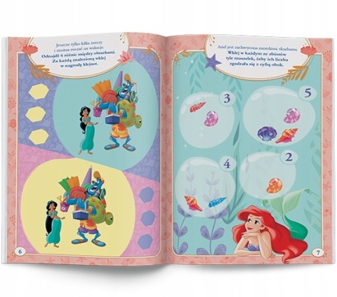 KSIĘŻNICZKI Ariel Śnieżka Mulan 100 brokatowych naklejek i zadania