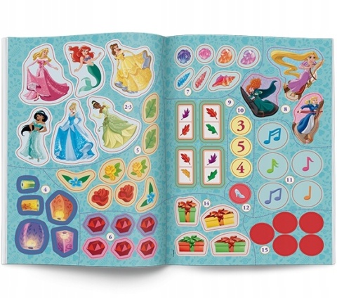KSIĘŻNICZKI Ariel Śnieżka Mulan 100 brokatowych naklejek i zadania