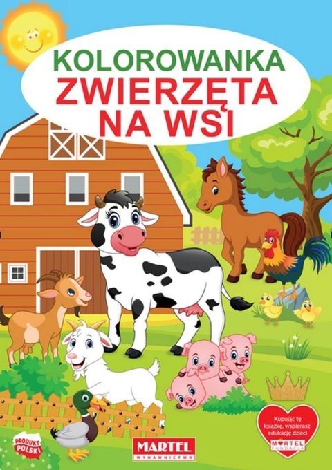 Kolorowanka + szlaczki Zwierzęta na wsi