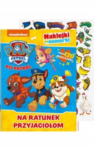 PSI PATROL Na ratunek przyjaciołom naklejki na numerki 120 naklejek