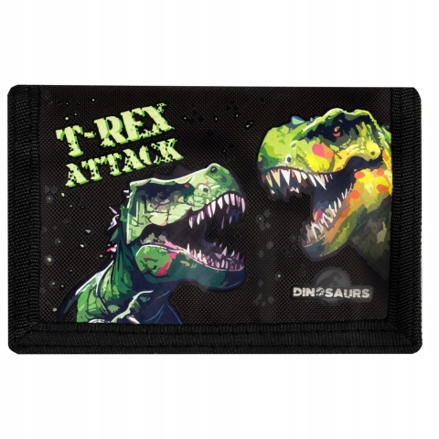 Portfel portfelik dziecięcy rzep suwak T-REX Dinozaury