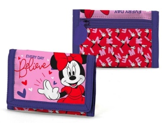 Portfel portfelik dziecięcy rzep suwak brokat Myszka Minnie
