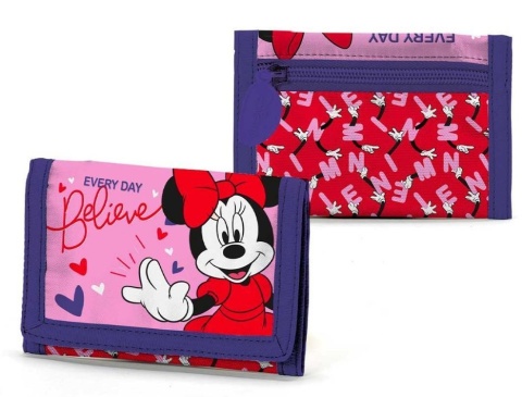 Portfel portfelik dziecięcy rzep suwak brokat Myszka Minnie Portfel portfelik dziecięcy rzep suwak brokat Myszka Minnie