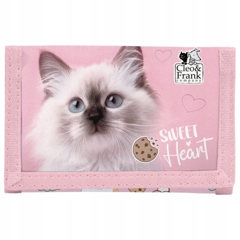 Portfel portfelik dziecięcy rzep suwak kot kotek Sweet Heart