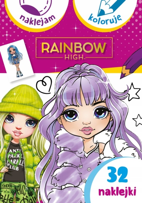 Rainbow High kolorowanka z naklejkami naklejam koloruję