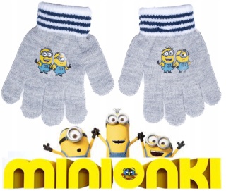 Rękawiczki dziecięce dla dzieci MINIONKI akrylowe jesień zima