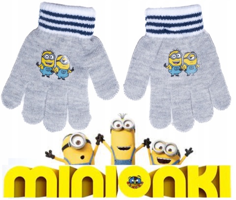 Rękawiczki dziecięce dla dzieci MINIONKI akrylowe jesień zima