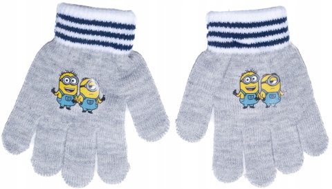 Rękawiczki dziecięce dla dzieci MINIONKI akrylowe jesień zima