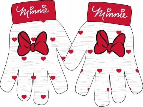 Rękawiczki rękawice MYSZKA MINNIE pięciopalczaste Rękawiczki rękawice MYSZKA MINNIE pięciopalczaste