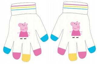 Rękawiczki rękawice dziecięce ŚWINKA PEPPA PIG kolorowe palce