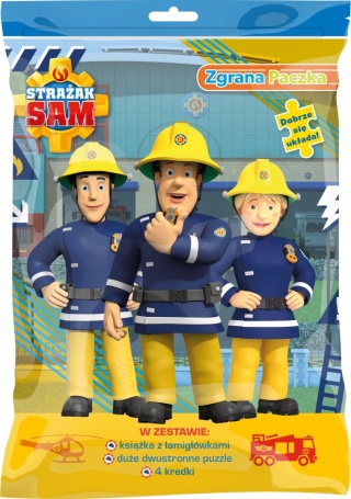 Strażak Sam Zgrana ekipa Megapaczka książka z łamigłówkami kredki puzzle