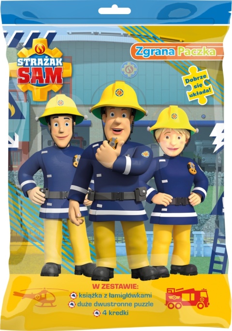 Strażak Sam Zgrana ekipa Megapaczka książka z łamigłówkami kredki puzzle