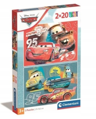 AUTA Zygzak McQueen Puzzle 2x20 2 x 20 Clementoni 24808