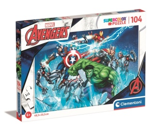 Avengers Hulk Kapitan Ameryka Thor super color Puzzle 104 EL 25744 38x27 cm