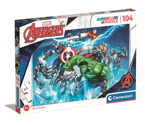 Avengers Hulk Kapitan Ameryka Thor super color Puzzle 104 EL 25744 38x27 cm