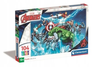 Avengers Hulk Kapitan Ameryka Thor super color Puzzle 104 EL 25744 38x27 cm