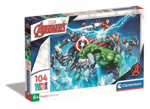 Avengers Hulk Kapitan Ameryka Thor super color Puzzle 104 EL 25744 38x27 cm