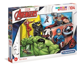 Avengers Hulk Thor Czarna pantera Iron Man Puzzle Clementoni 104 EL 27284
