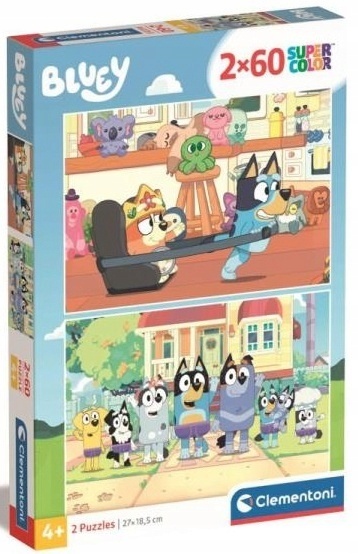 BLUEY I BINGO super color Puzzle Blue Clementoni 2 X 60 2x60 EL 24813
