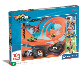 Hot Wheels Puzzle Clementoni auta wyscigówki 104 el 25776
