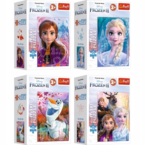 KRAINA LODU FROZEN II Elza Anna Olaf Puzzle MINI MAXI 20EL x 4