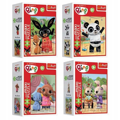 KRÓLIK BING przyjaciele Puzzle MINI MAXI 20EL x 4