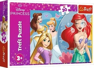 Księżniczki Disney Arielka Kopciuszek Bella Trefl Puzzle 30 EL 18308