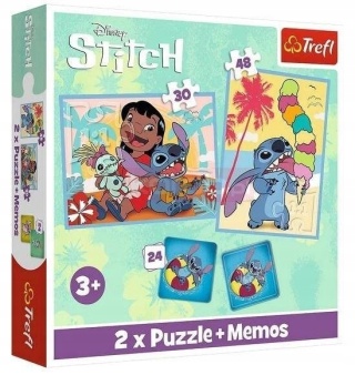 Lilo i Stitch Trefl Puzzle Stich 2w1 48 30 MEMO 24 el