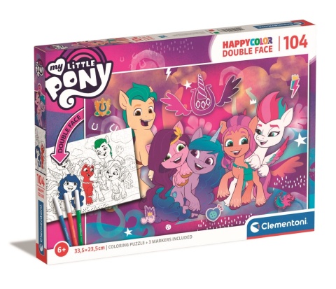 MY LITTLE PONY kolorowanka markery Puzzle Clementoni 104 EL 25726