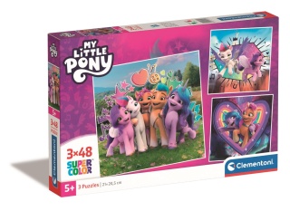 MY LITTLE PONY nowa generacja Puzzle 3 X 48 3X48 Clementoni 3w1 25322