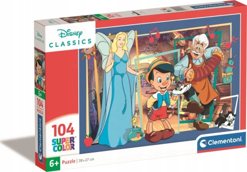 Pinokio Disney Classic super color Puzzle 104 EL 25756 38x27 cm