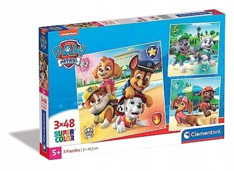 Psi Patrol Plaża Puzzle 3 X 48 3X48 Clementoni 3w1 25301