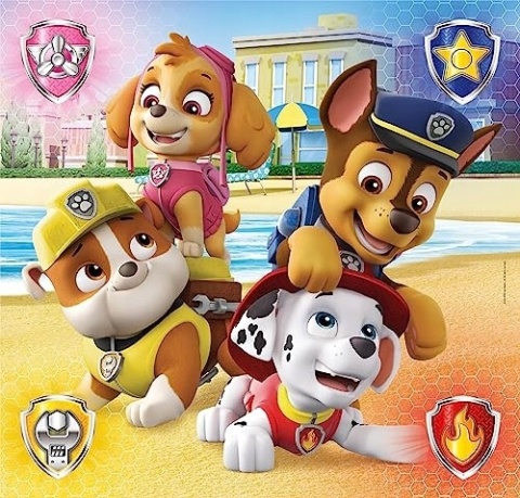 Psi Patrol Plaża Puzzle 3 X 48 3X48 Clementoni 3w1 25301