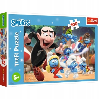 Puzzle 100 elementów Nauki Papy Smerfa Smerfy Trefl 16481