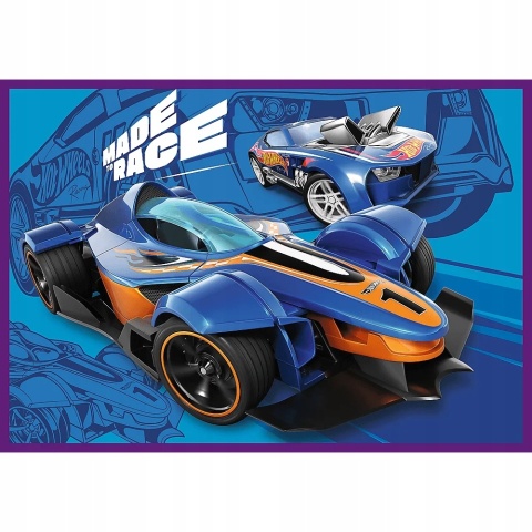 Puzzle Trefl Hot Wheels auta wyścigowe 4w1 4x 250 el 33,9x23,9 cm