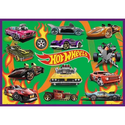 Puzzle Trefl Hot Wheels auta wyścigowe 4w1 4x 250 el 33,9x23,9 cm