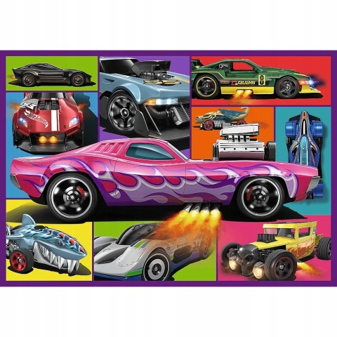 Puzzle Trefl Hot Wheels auta wyścigowe 4w1 4x 250 el 33,9x23,9 cm