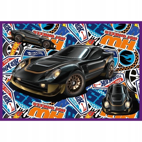 Puzzle Trefl Hot Wheels auta wyścigowe 4w1 4x 250 el 33,9x23,9 cm