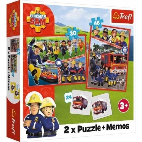 STRAŻAK SAM Trefl Puzzle 2w1 48 30 MEMO 24 el