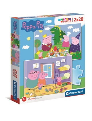 Świnka Peppa Puzzle 2x20 2 x 20 Clementoni 2w1 24778
