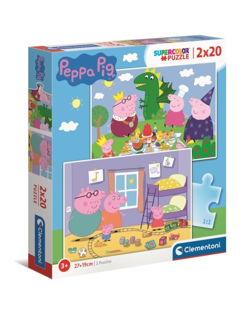 Świnka Peppa Puzzle 2x20 2 x 20 Clementoni 2w1 24778