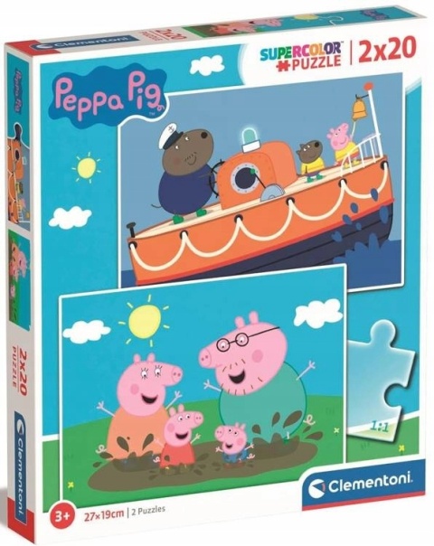 Świnka Peppa Puzzle 2x20 2 x 20 Clementoni 2w1 24797