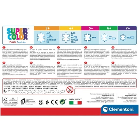 Świnka Peppa super color Puzzle Blue Clementoni 2 X 60 2x60 EL 21622