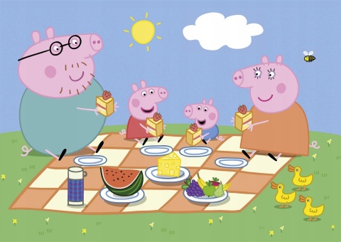 Świnka Peppa super color Puzzle Blue Clementoni 2 X 60 2x60 EL 24793