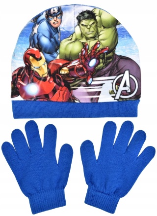 AVENGERS czapka polarowa rękawiczki komplet r.54