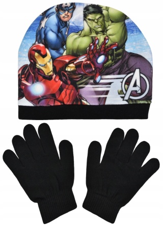 AVENGERS czapka polarowa rękawiczki komplet r.54