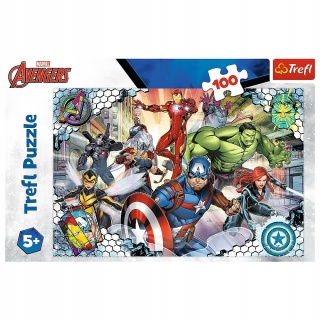 Avengers Hulk Thor Iron Man Puzzle TREFL 100 EL 16454