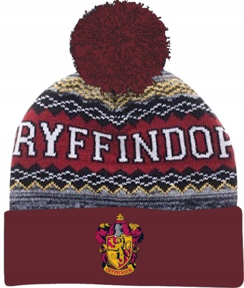 HARRY POTTER czapka wywijana haft pompon 54