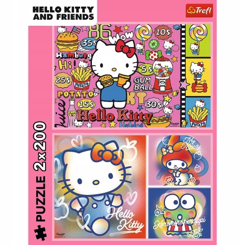 Hello Kitty i przyjaciele Trefl Puzzle 2x200 2w1 2x 200 EL 13336