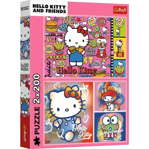 Hello Kitty i przyjaciele Trefl Puzzle 2x200 2w1 2x 200 EL 13336